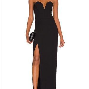 amanda uprichard cherri gown in black - medium